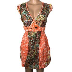 🌸 4/$20 
Kessley Dress Artsy Dots Tie Dye Button